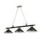 Z-Lite Cordon 3 Light Billiard, Matte Black & Rubbed Brass 2306-3MB-RB-MB15 - alternate 8
